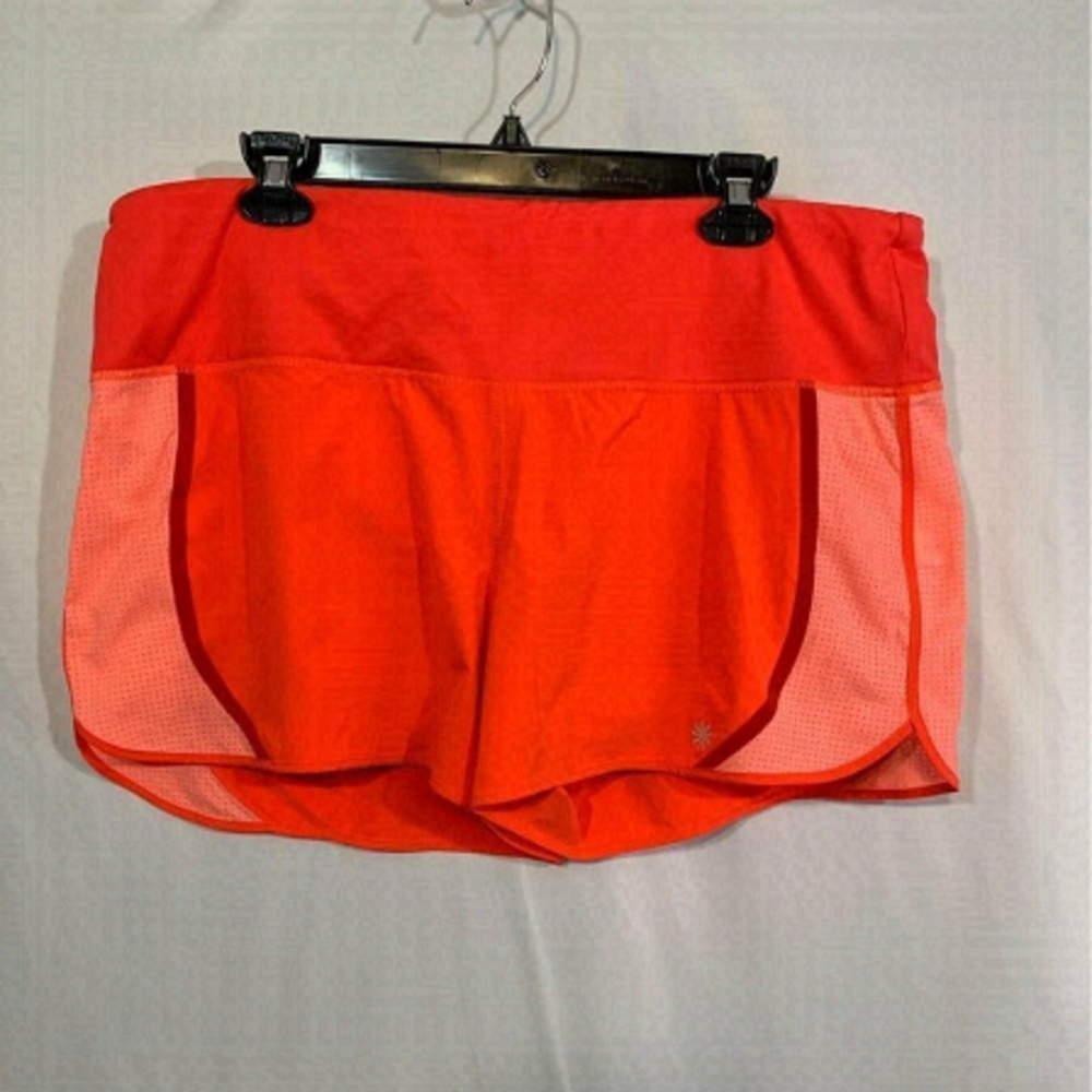 Athleta running shorts. Bright pink, reflective stripe. Made in Sonoma